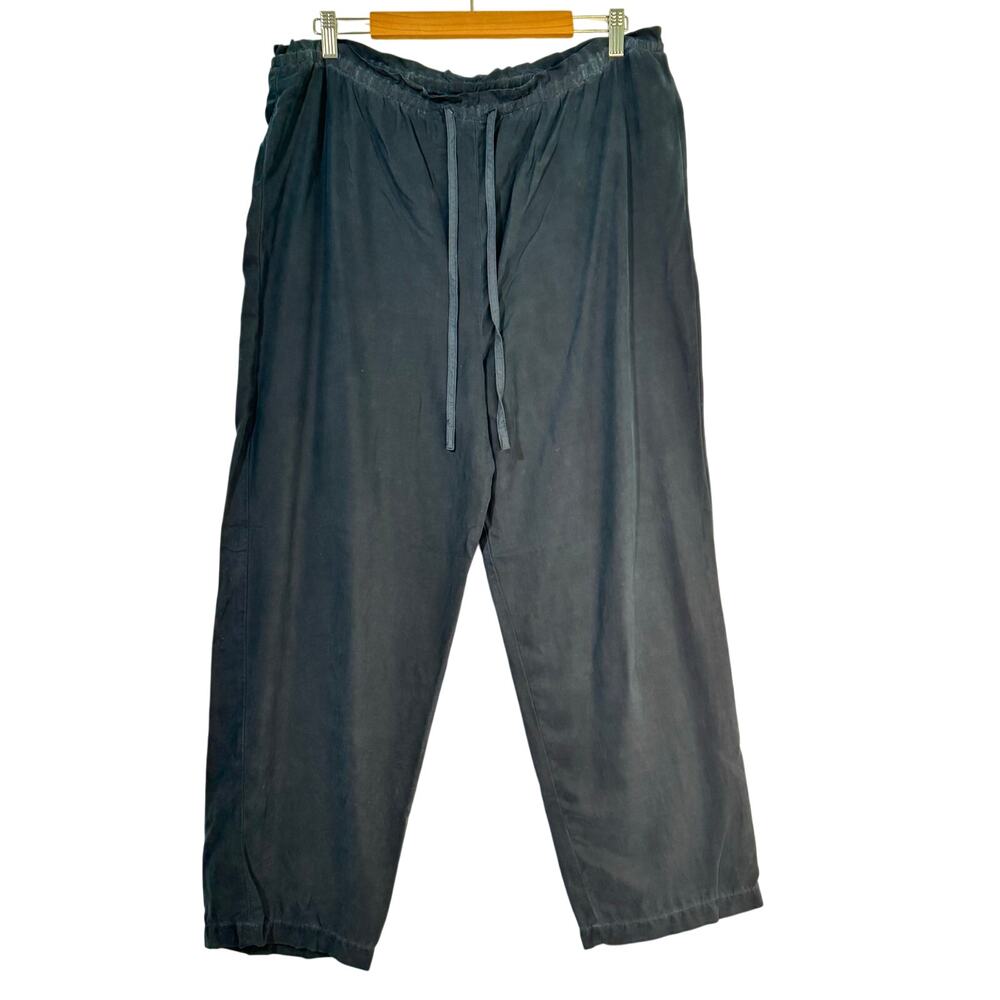 Karen Kane Lifestyle Petites VTG Wide Leg Drawstring Waist Navy Pants Medium